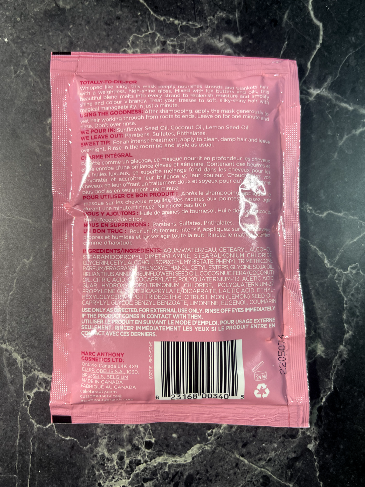 Cake Beauty The Top Coat High Shine Hair Conditioning Mask - 6 Pack
