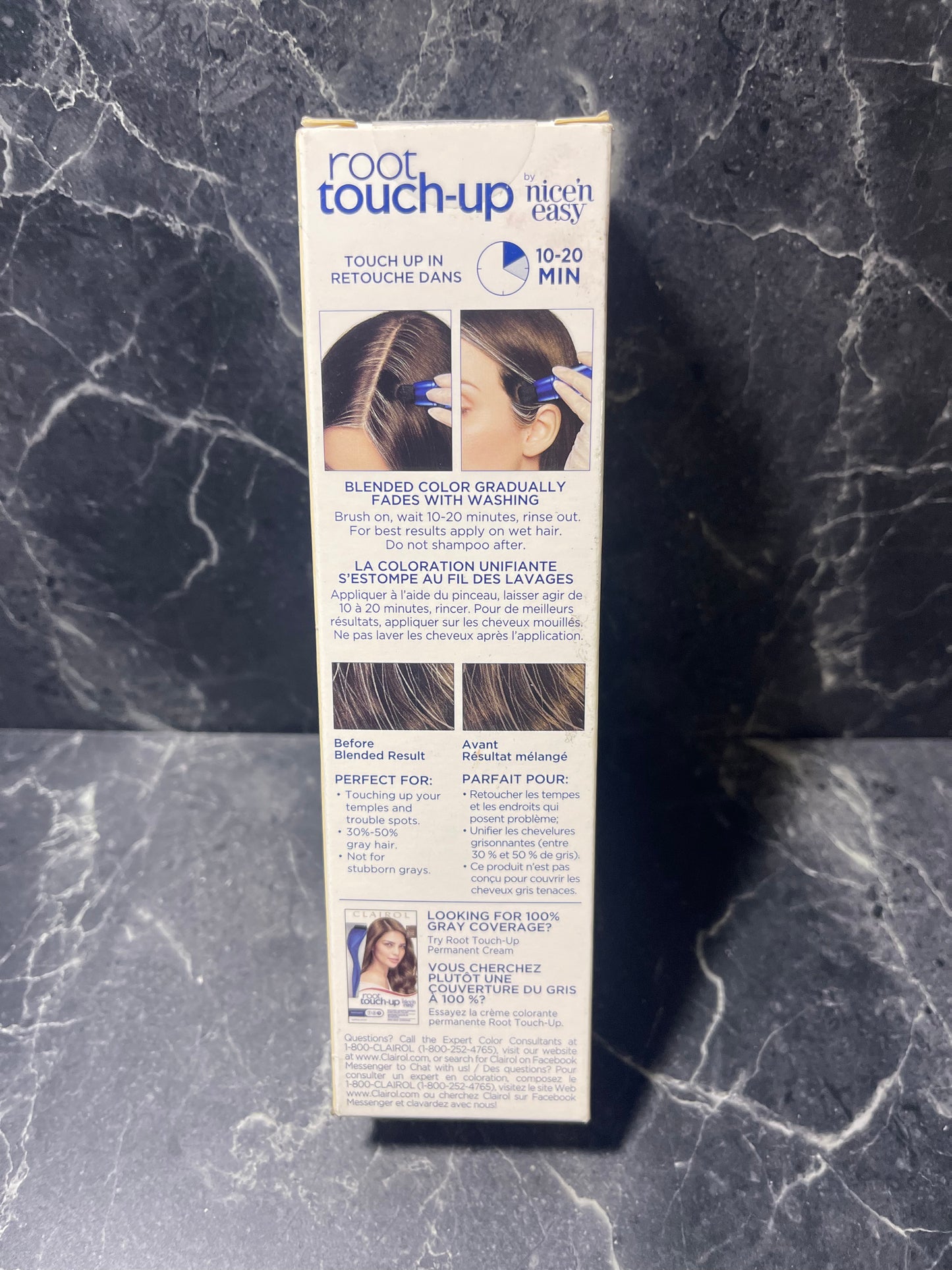 Clairol Root Touch-Up DARK BROWN Color Blending Gel Nice & Easy Semi-Permanent