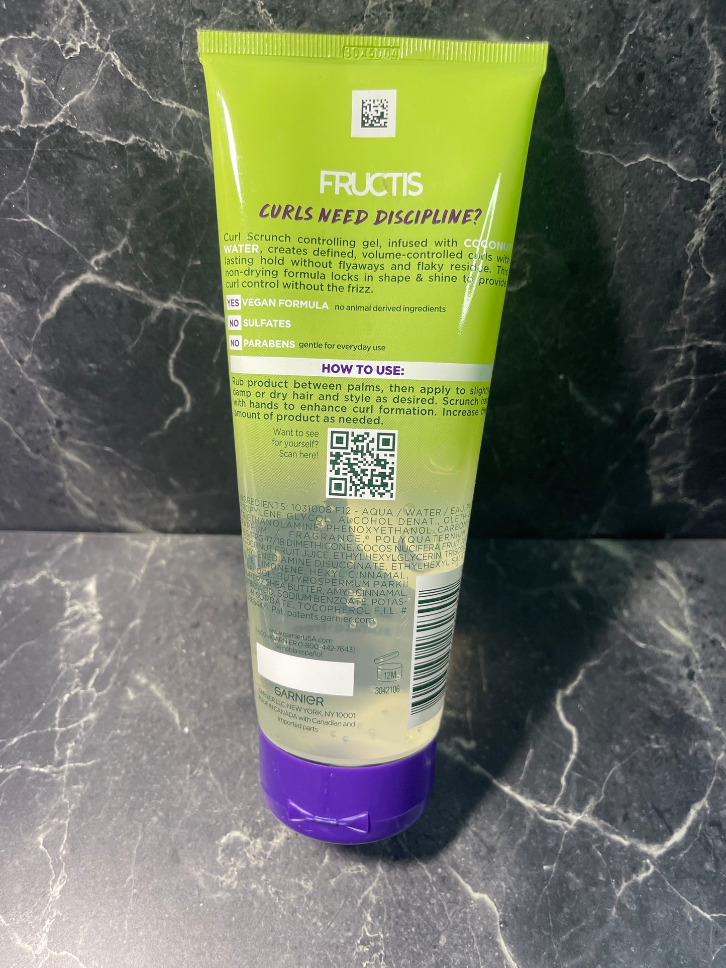 Garnier Fructis Curl Scrunch Controlling Gel Coconut Water 6.8 oz