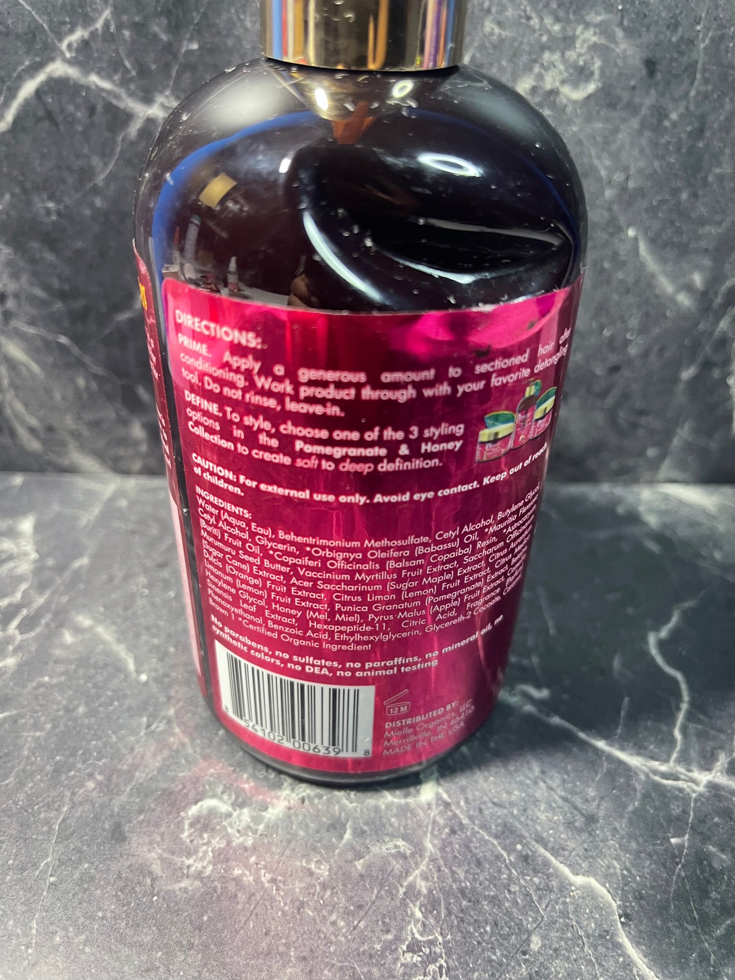 Mielle Organics Pomegranate & Honey Leave-In Conditioner, Moisturizing Curl 12oz