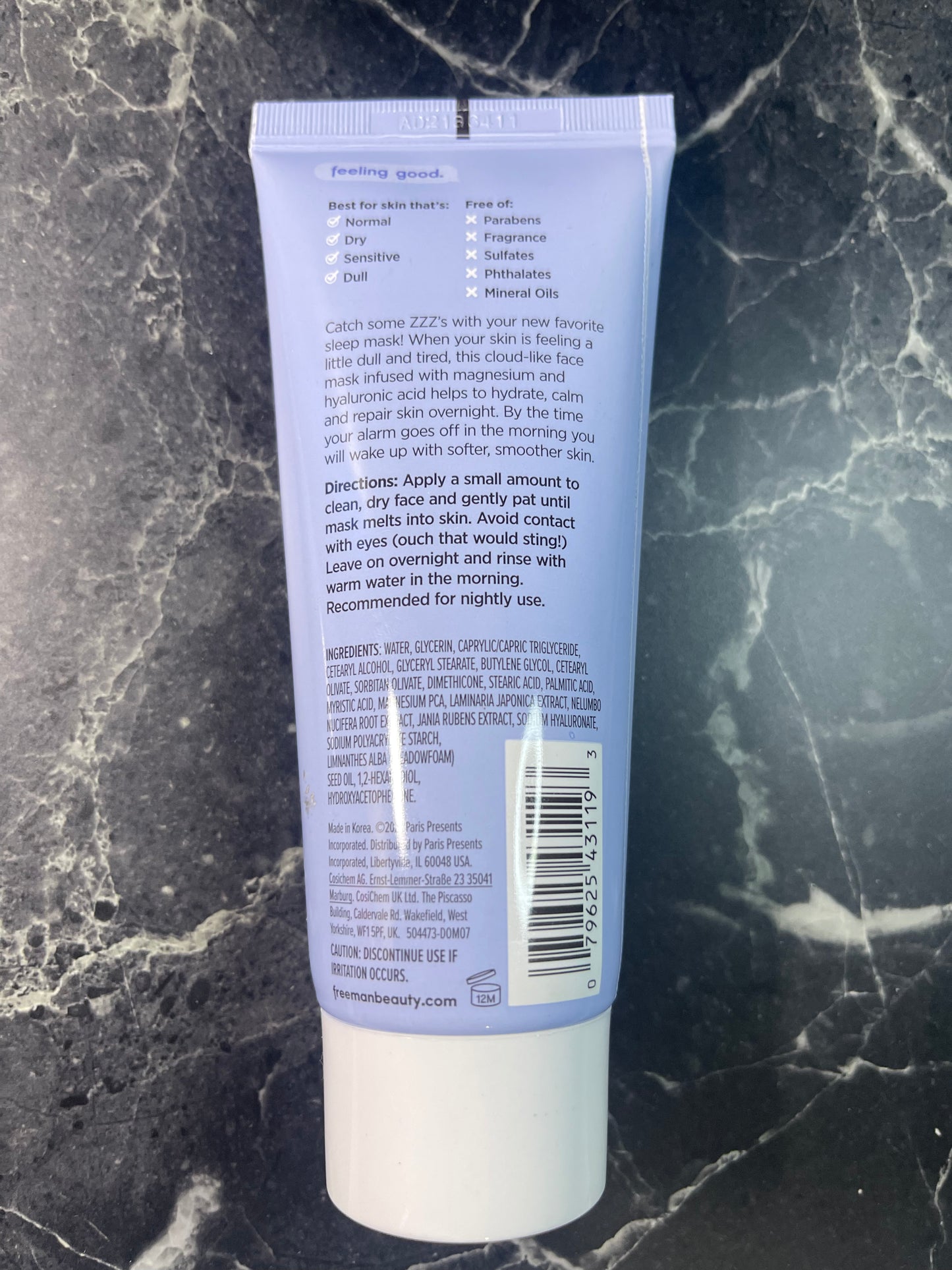 Freemans Energize Jelly, Purifying Cream, and Sleepy Time Whipped Masks