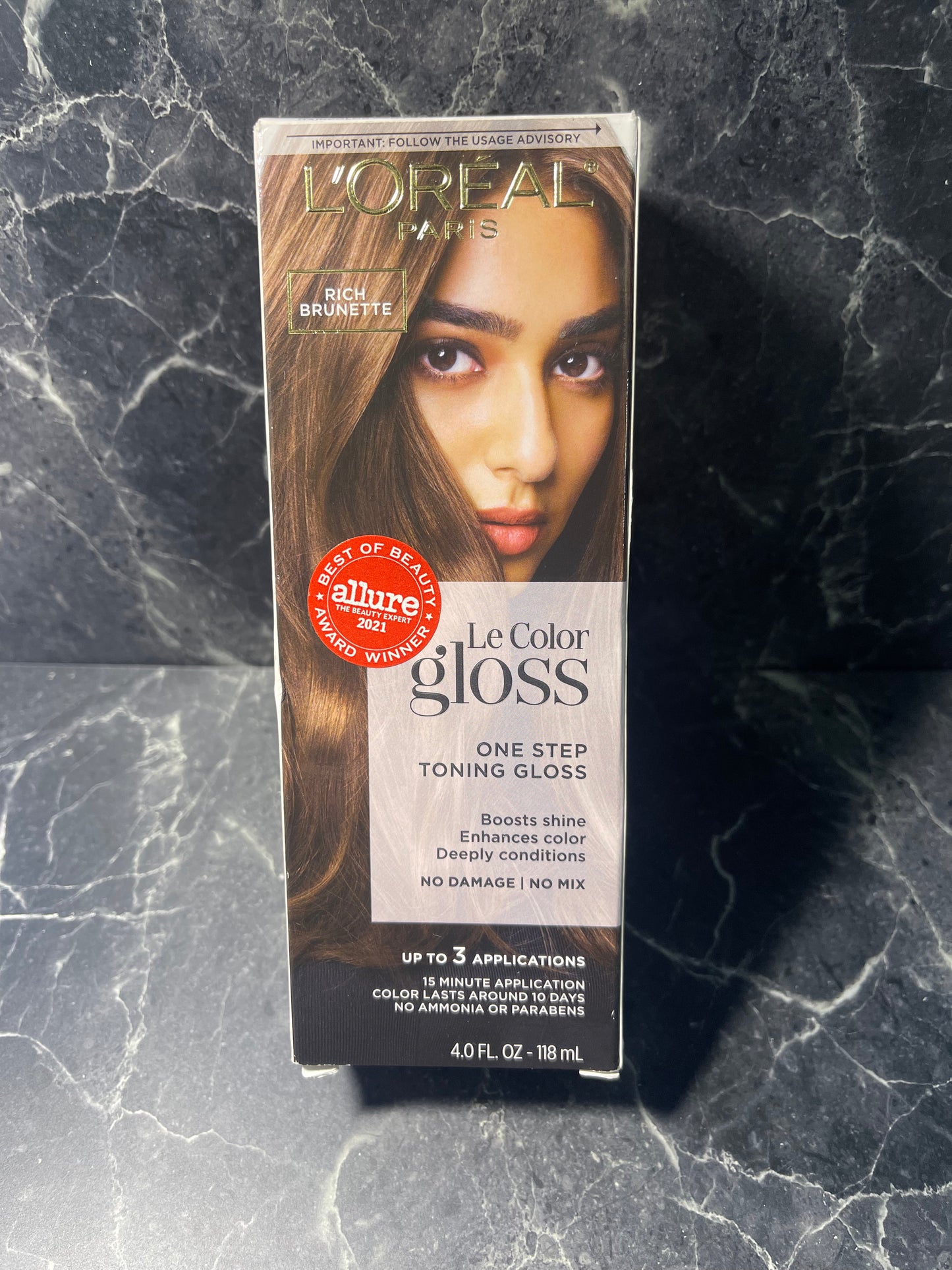 L'Oreal Paris Le Color One Step Hair Toning Gloss Rich Brunette 4 oz