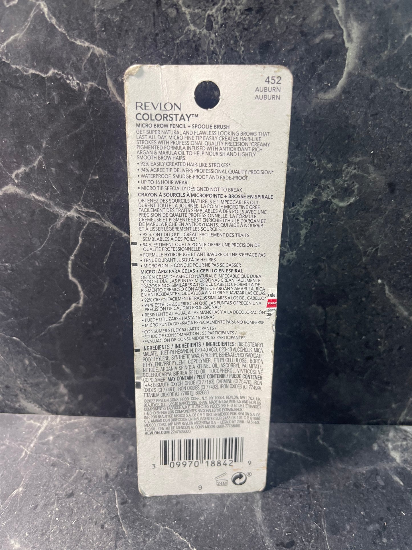 Revlon ColorStay Micro Eyebrow Pencil, 452 Auburn