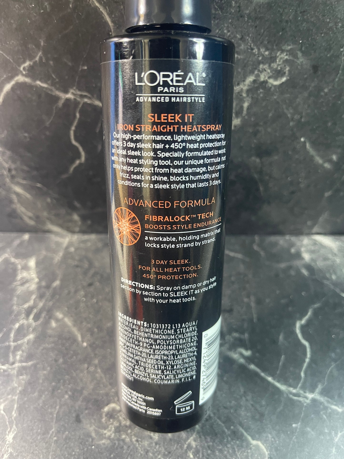 L'Oreal Paris Sleek It Iron Straight Heatspray Hairspray 5.7 Fl Oz