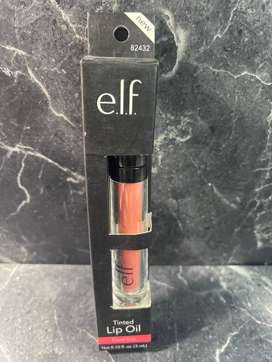e.l.f. Tinted Lip Oil Lip Gloss Lipstick Coral Kiss 82432 NEW
