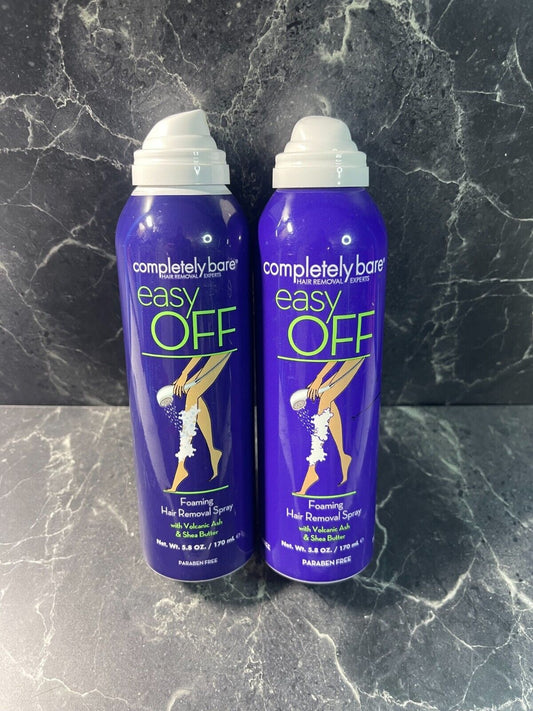Completely Bare Easy Off Foaming Hair Removal Spray 5.8 oz, No Tops, 2 Pack