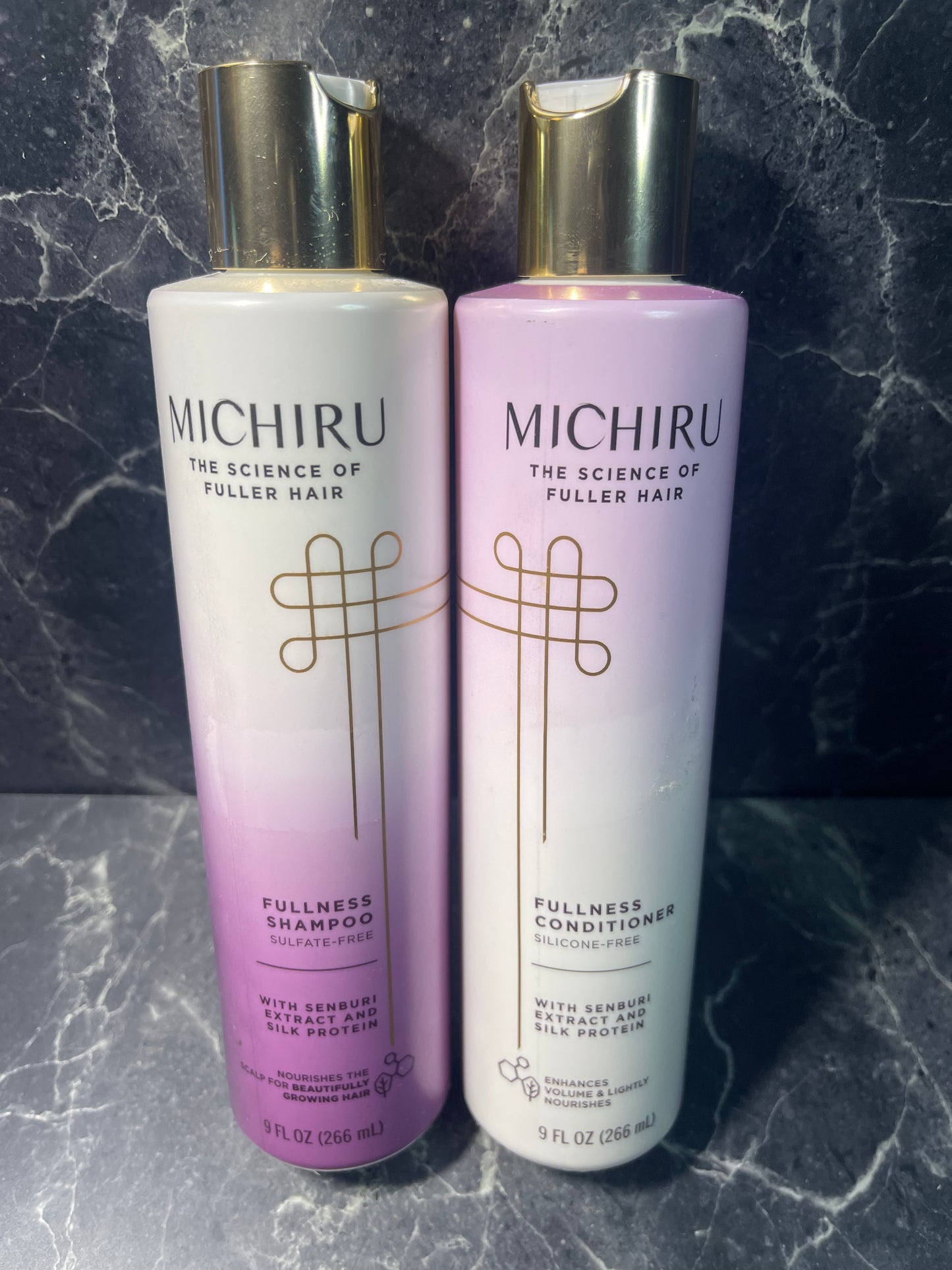 Michiru Silicone Free Fullness Shampoo & Conditioner W/Senburi Extract & Silk Protein 9oz