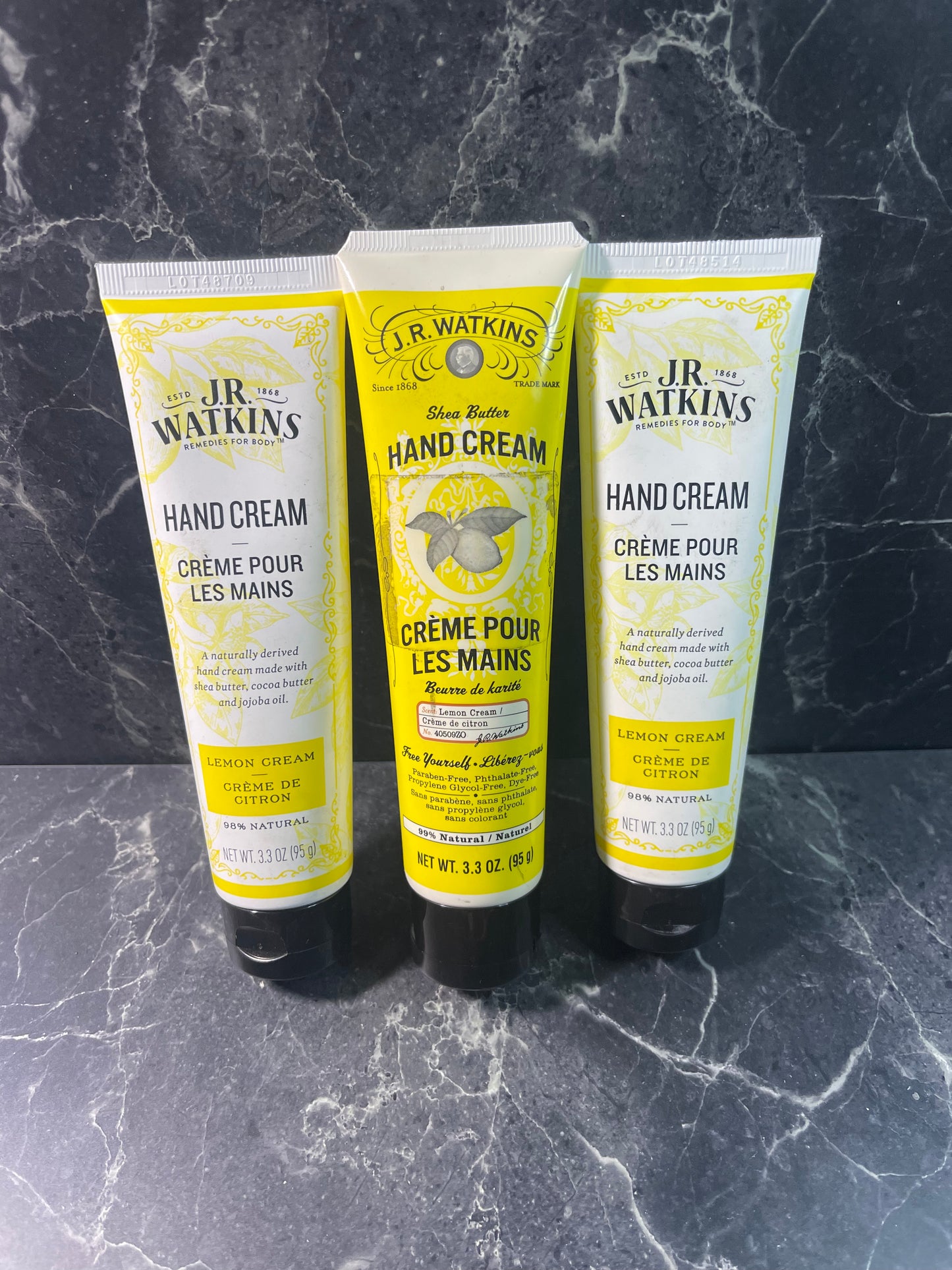 J.R. Watkins Hand Cream 2 Lemon Cream + 1 Shea Butter Hand Cream, 3 pack Lotion