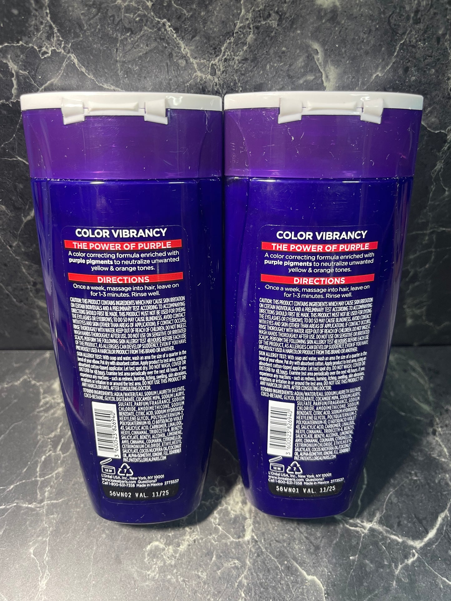 L'Oreal Paris Elvive Color Vibrancy Purple Shampoo Anti Brassiness 6.7oz, 2-Pack