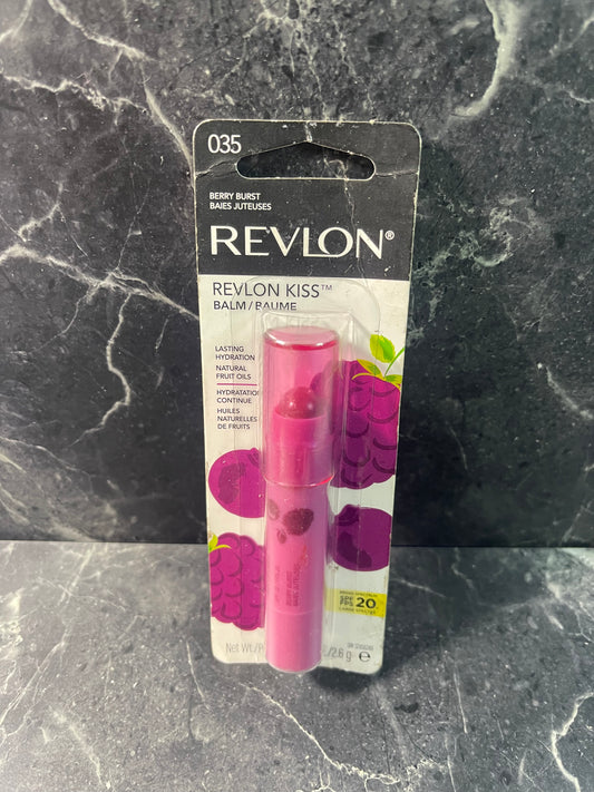 Revlon Kiss Balm 035 Berry Burst SPF 20 Lipstick Gloss Balm .09 oz
