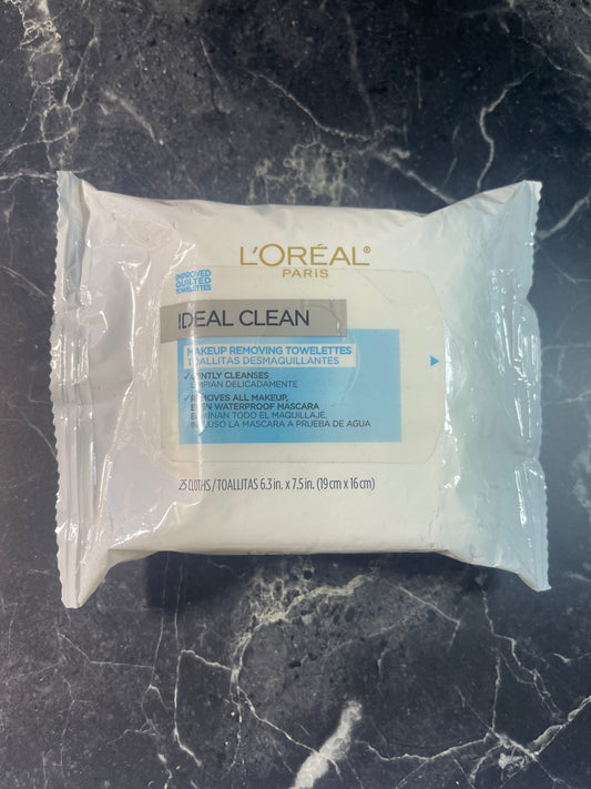 L'Oreal Paris Ideal Clean Makeup Removing Towelettes Facial Wipes, NEW