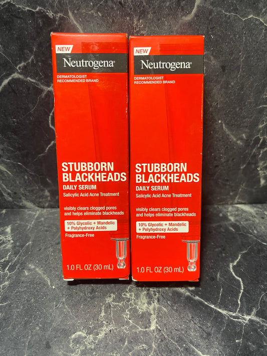Neutrogena Stubborn Blackheads Daily Serum Acne Treatment 2 pack Exp 12/23
