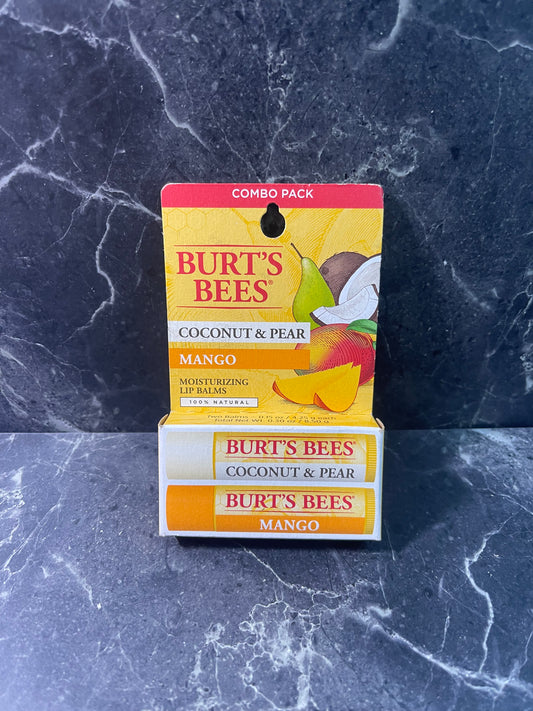 Burt's Bees Moisturizing Lip Balm Coconut & Pear + Mango Natural 2 pack
