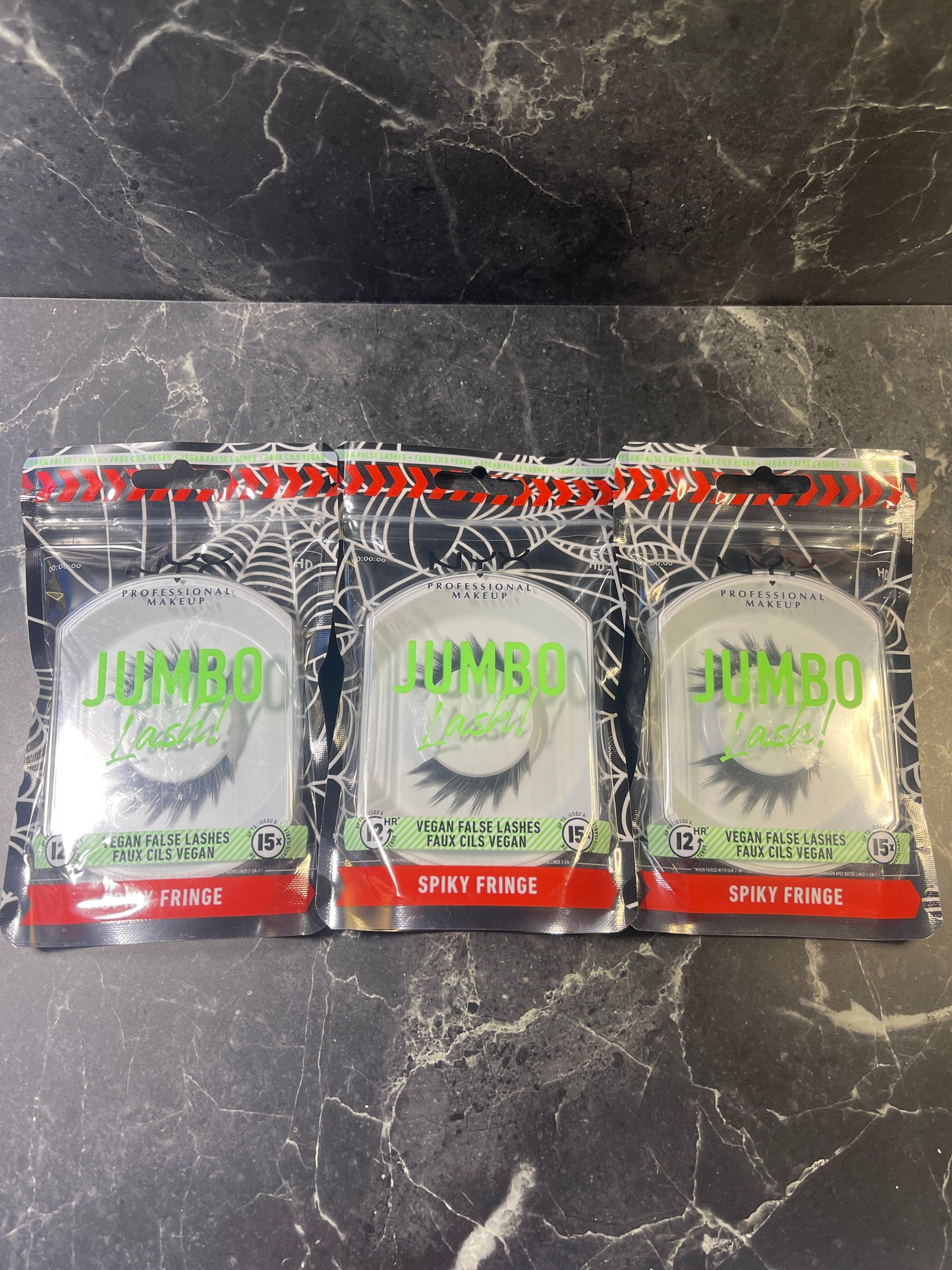 Nyx Vegan False Lashes Spiky Fringe, 3 Pack