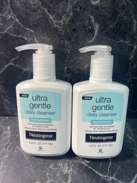 Neutrogena Ultra Gentle Daily Facial Cleanser For Sensitive Skin 5.8 oz - 2 Pack