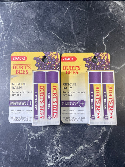 Burt's Bees Rescue Balm Elderberry 0.30 oz, 2 Pack