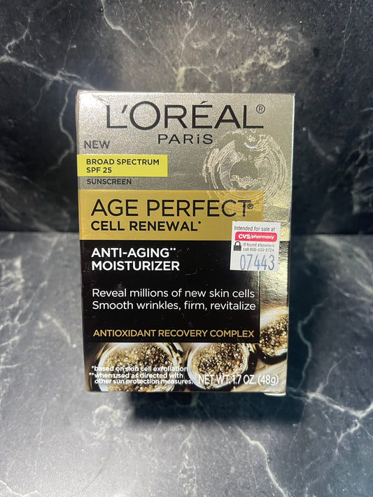 L'Oreal Paris Age Perfect Cell Renewal Anti Aging SPF 25, exp 6/23