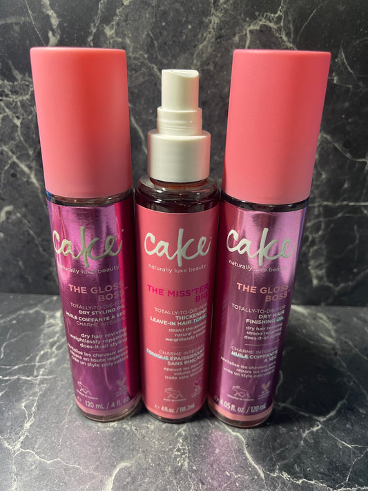 Cake The Gloss Boss Dry Styling Weightless Oil & The Miss'ter Big Tonic