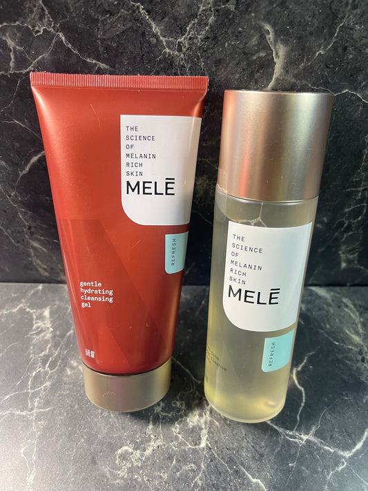 Mele Hydrating Cleansing Gel, Even Tone Post Cleanse Tonic, 2 Pcs NEW