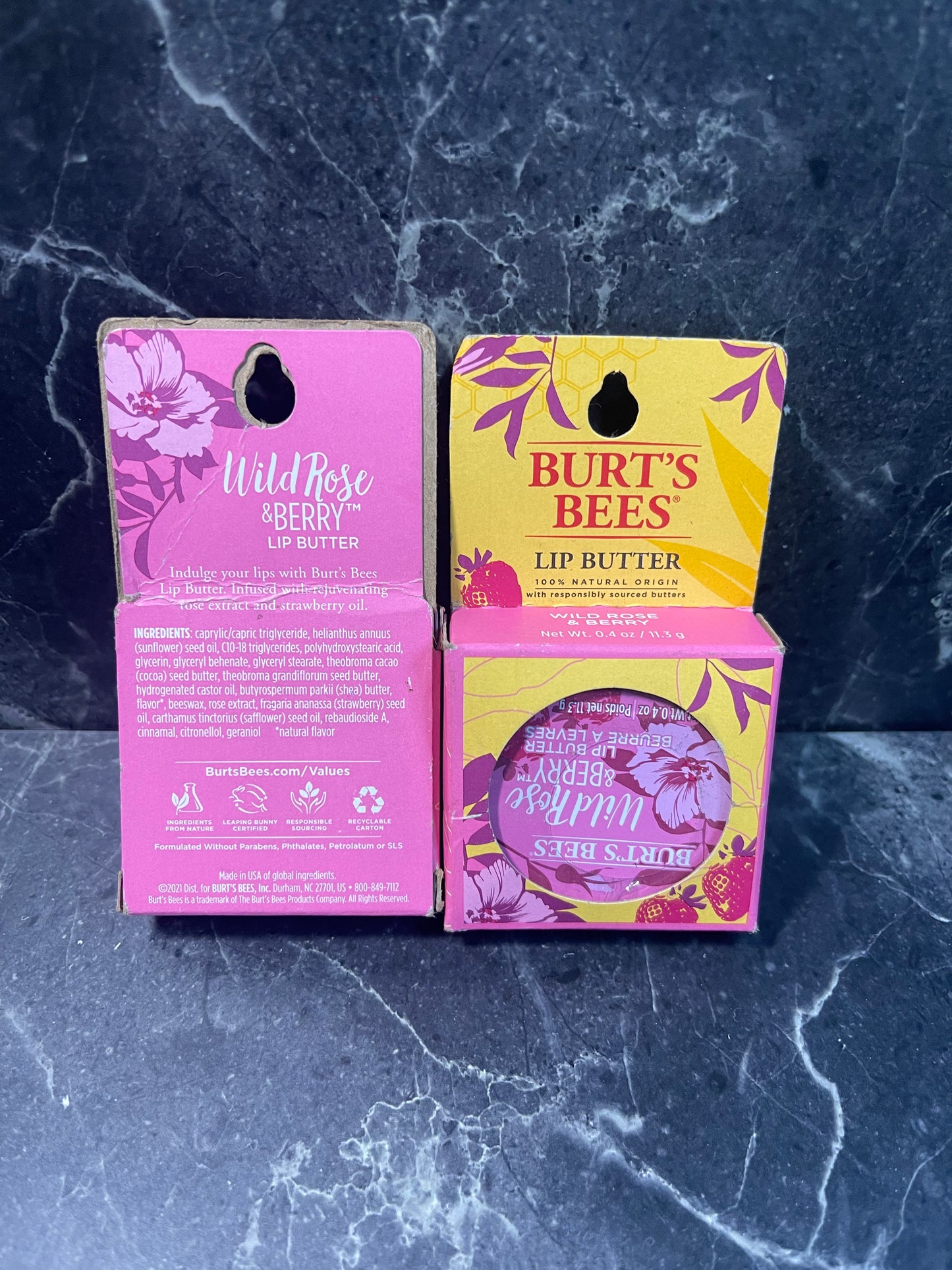 Burt's Bees Wild Rose & Berry Lip Butter, 2 Pack