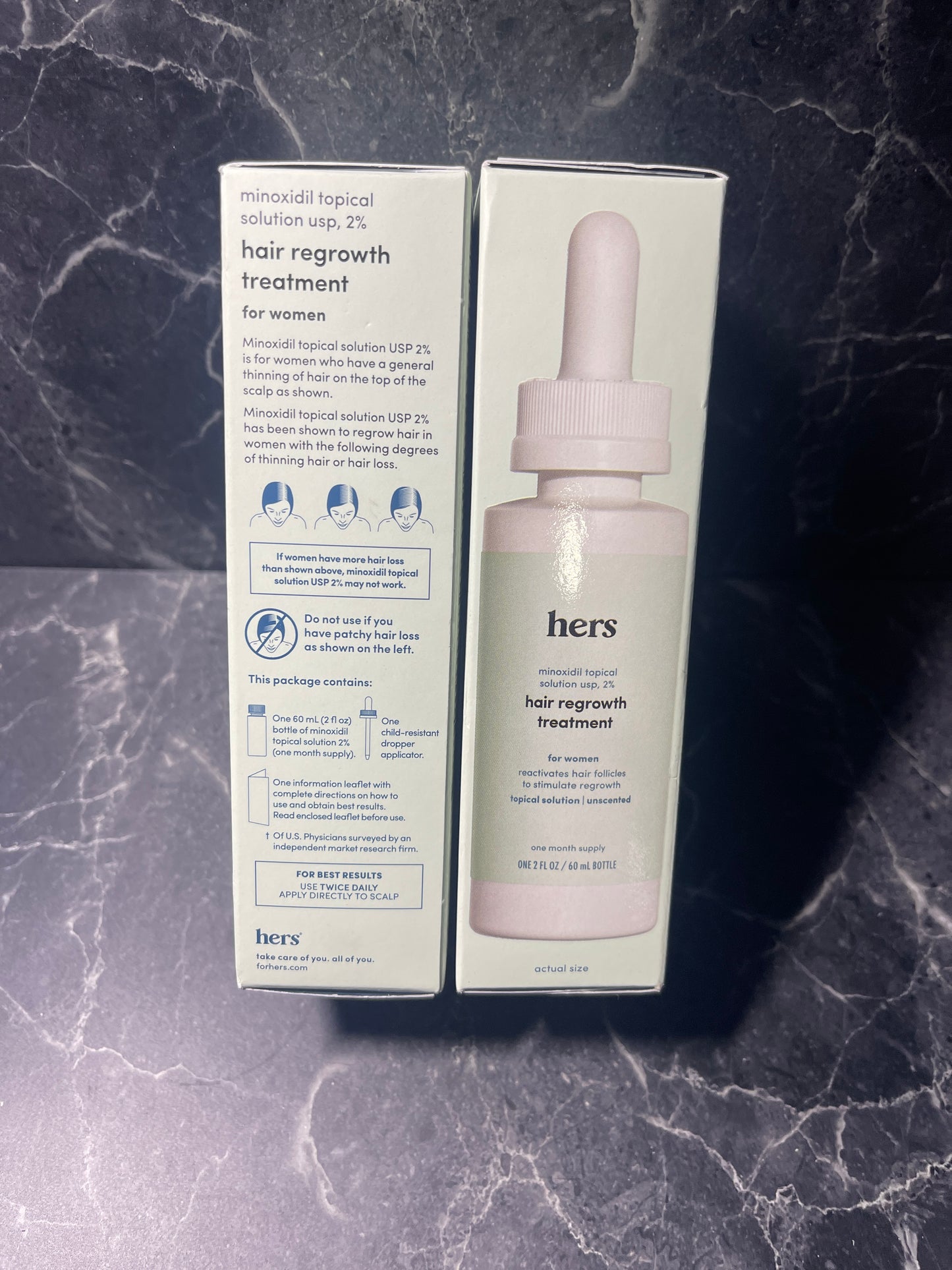 Hers Hair Regrowth Treatment 2 oz, 2 Pack Exp 5/24