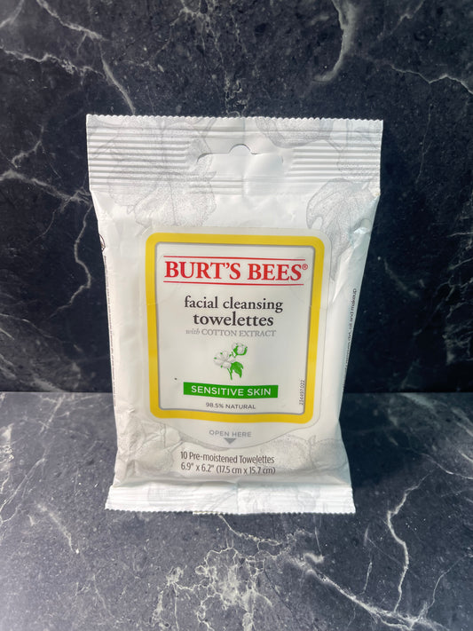 Burt's Bees Facial Cleansing Towelettes Sensitive Skin Extract 10 Towelettes