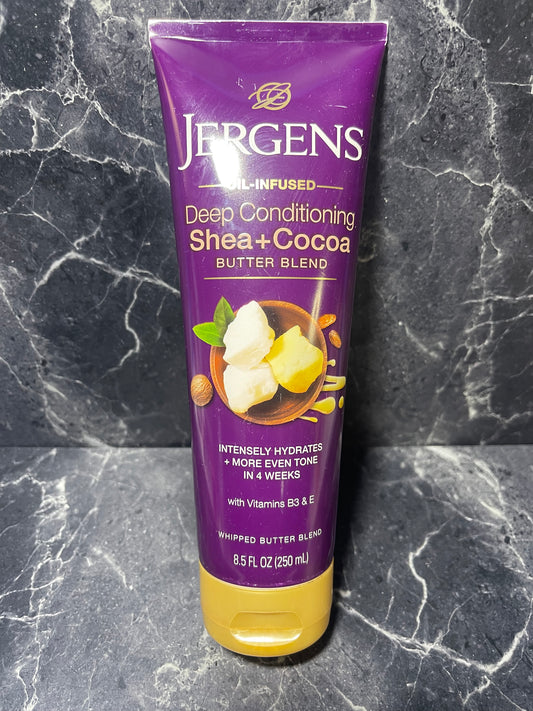 Jergens Shea + Cocoa Butter Blend Body Lotion Dry Skin, Deep Conditioning 8.5 Oz