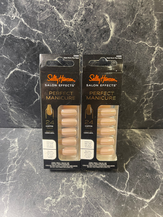 Sally Hansen Salon Effects Perfect Manicure Coffin Nails C0331, 2 Pack