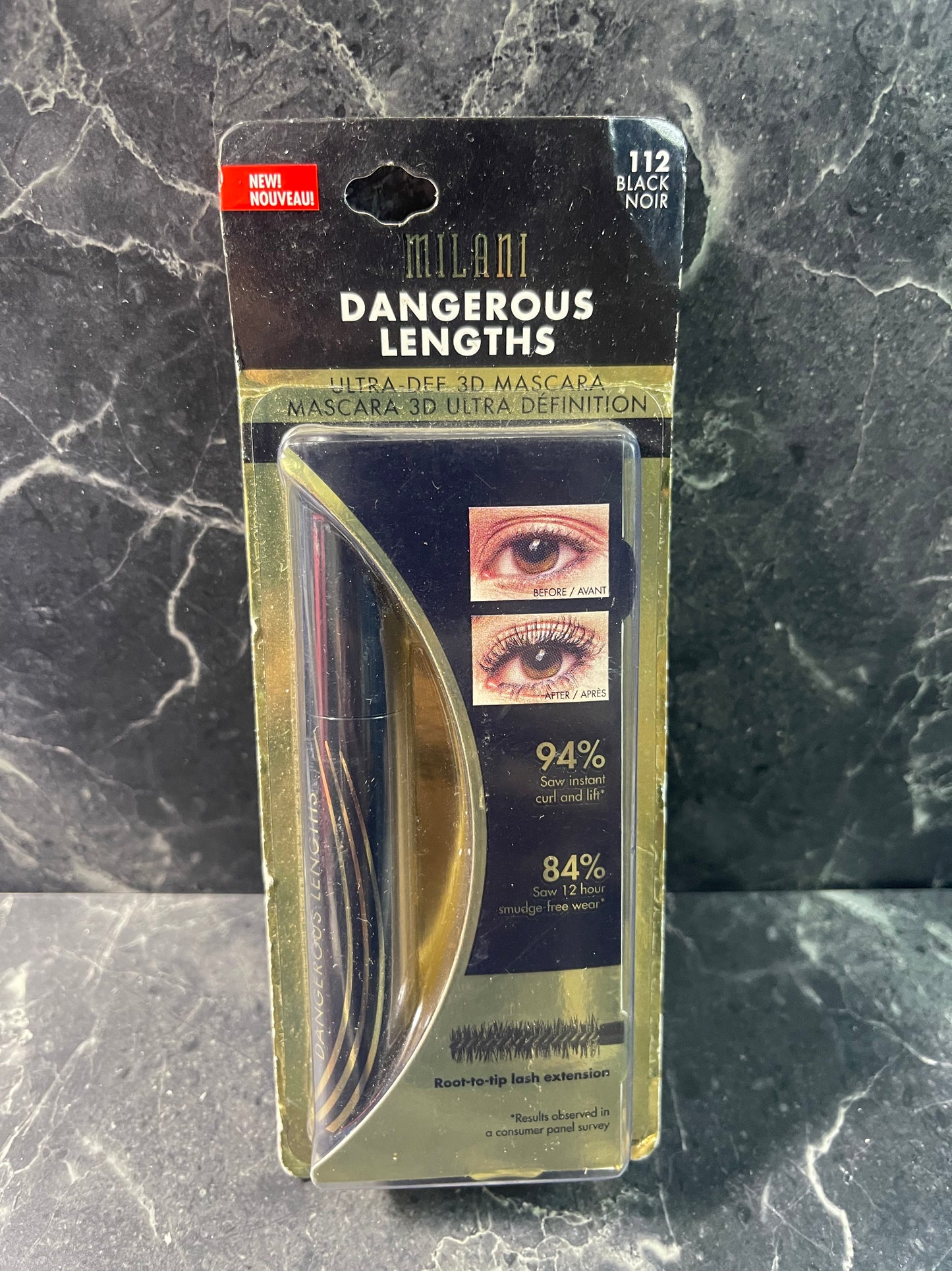 Milani Dangerous Lengths 3d Mascara root to tip lash extension 112 Black Noir