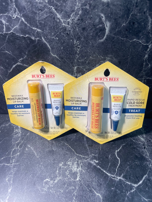Burt's Bees Moisturizing Lip Balm & Cold Sore Treatment Duo, 2-Pack
