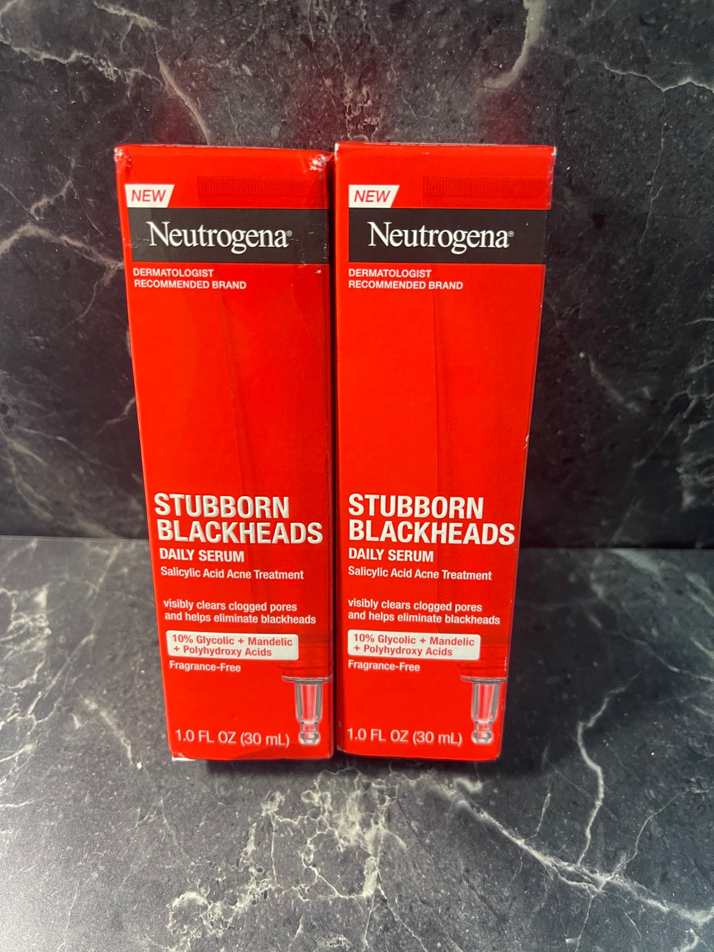 Neutrogena Stubborn Blackheads Daily Serum Acne Treatment 2 pack Exp 3/23, 7/23
