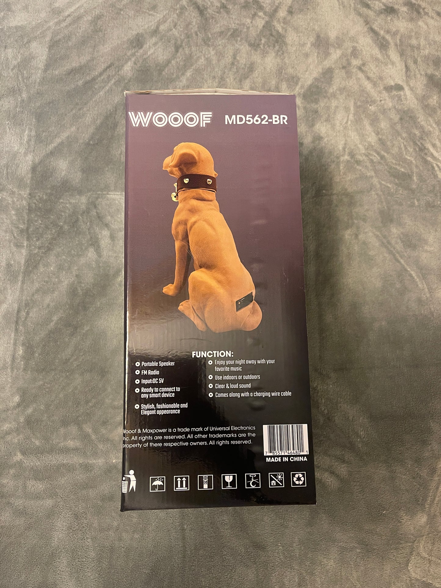 Wooof Bluetooth portable speaker FM radio brown dog MD562-BR New