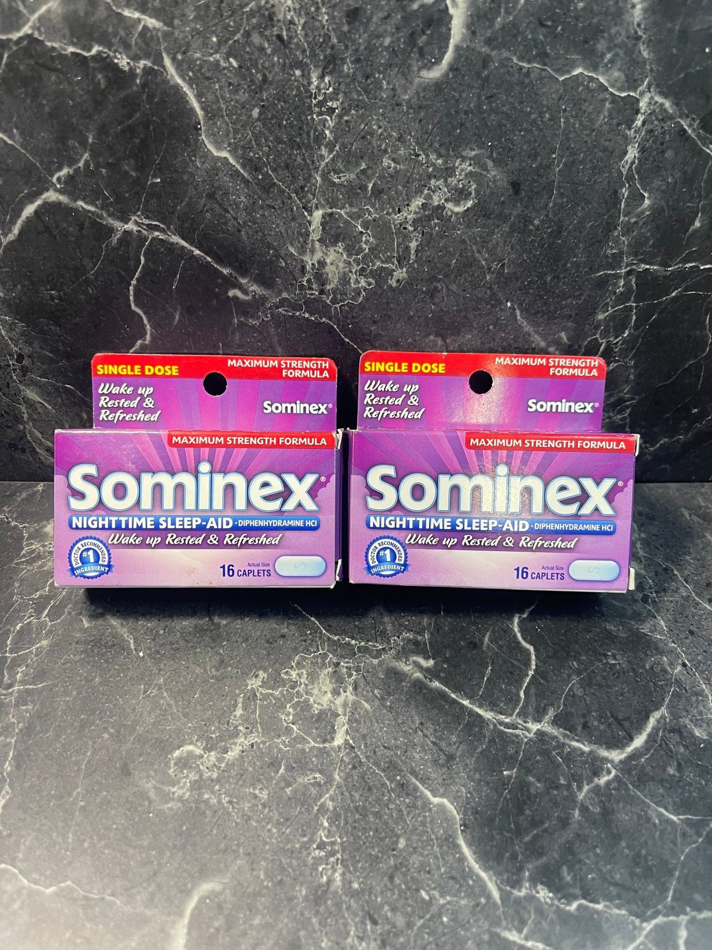 Sominex Nightime Sleep-Aid Max Strength 16 caplets, 2 Pack