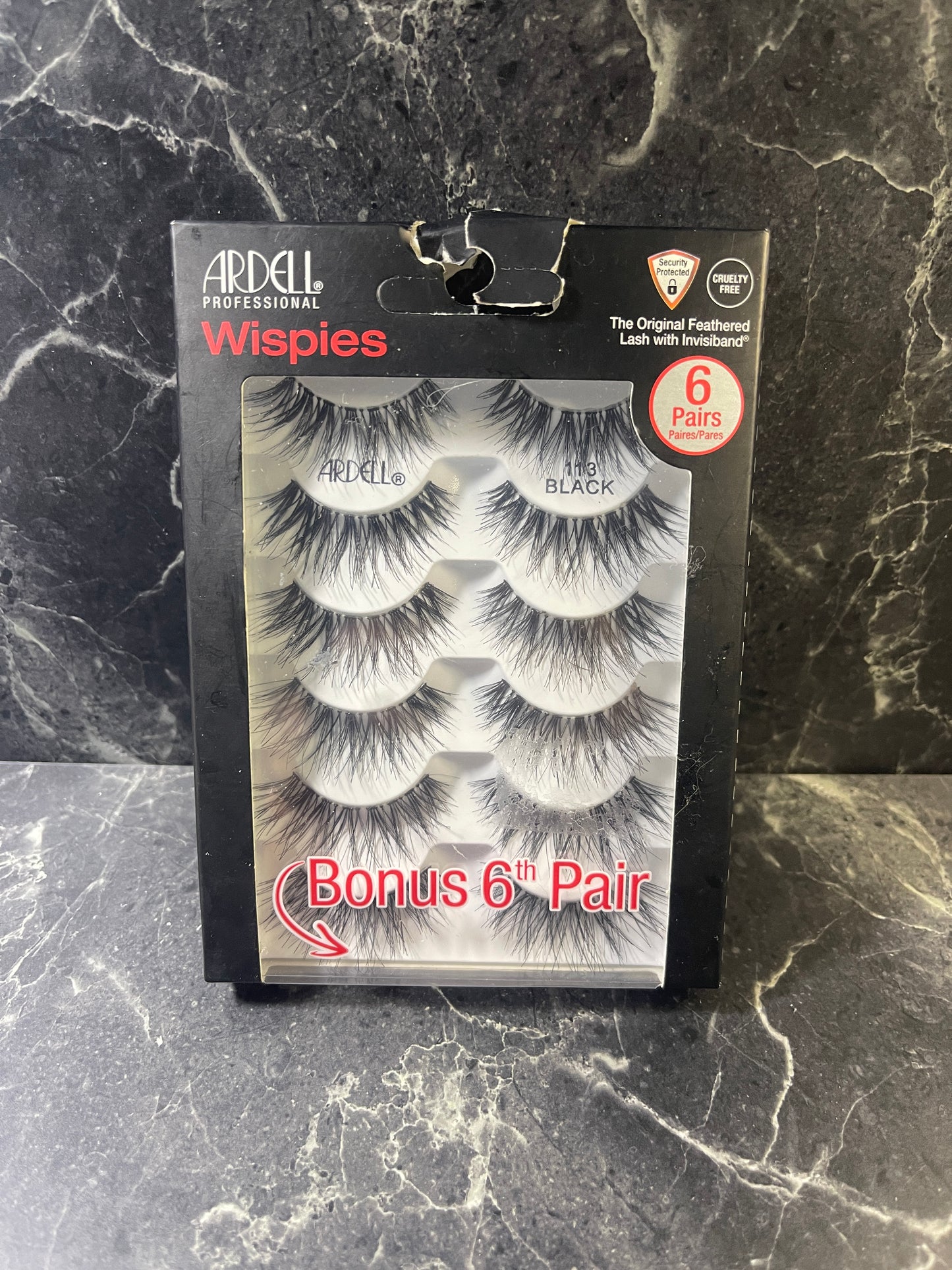 Ardell Wispies Black 113 False Eyelashes, Bonus 6th Pair