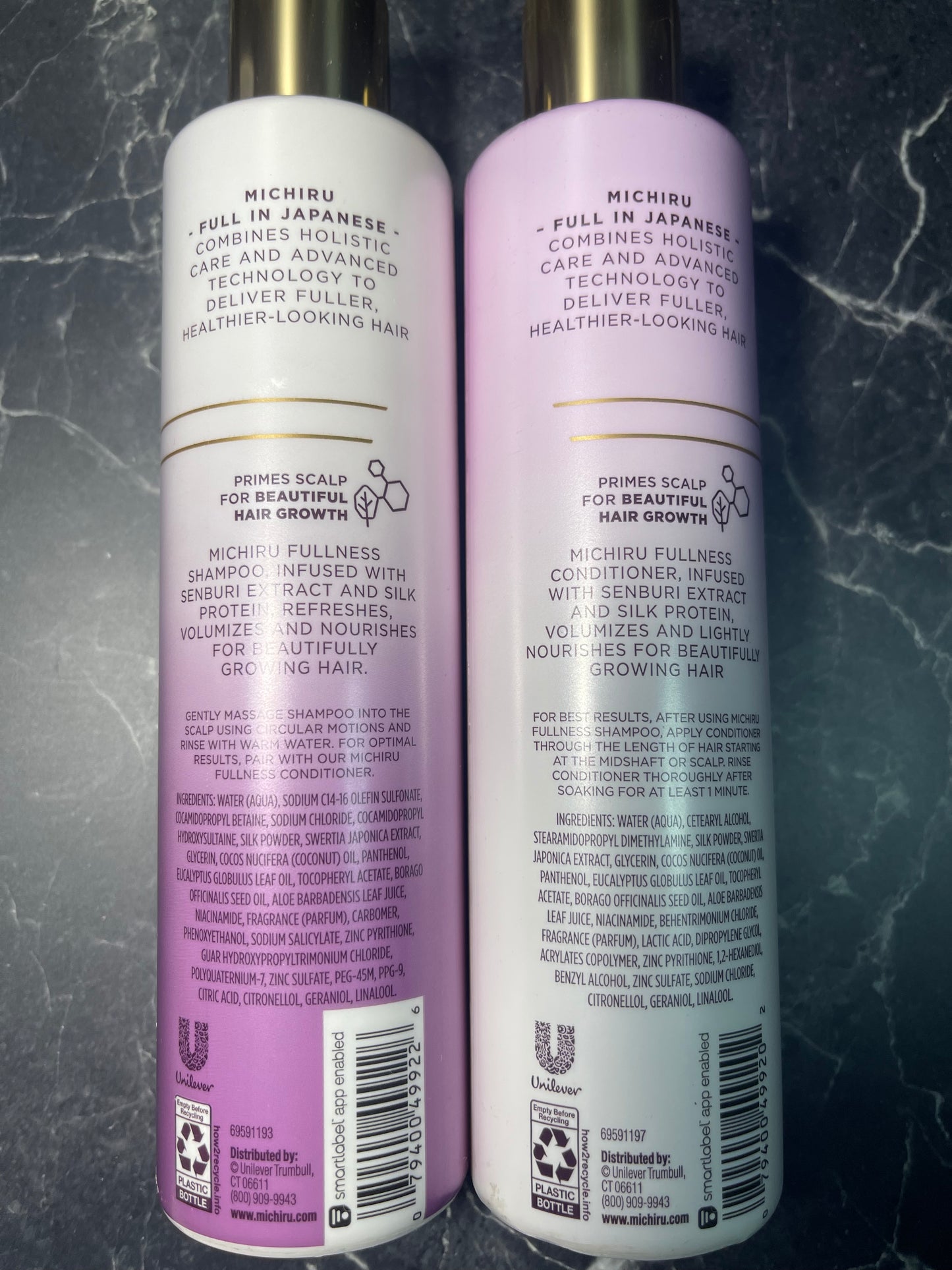 Michiru Silicone Free Fullness Shampoo & Conditioner W/Senburi Extract & Silk Protein 9oz