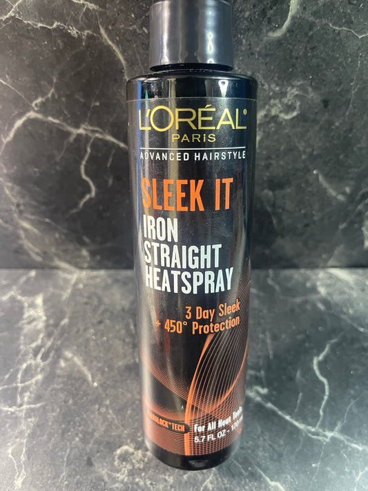 L'Oreal Paris Sleek It Iron Straight Heatspray Hairspray 5.7 Fl Oz