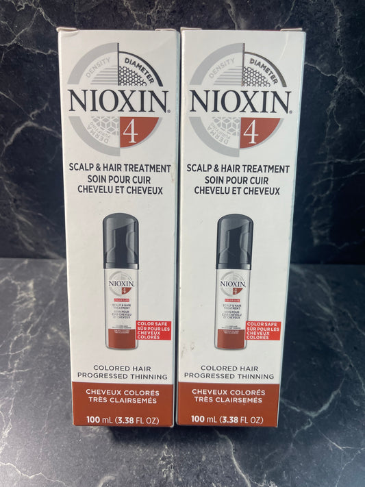 Nioxine 4 Scalp & Hair Treatment leave-in 3.38 oz, 2 pack NEW